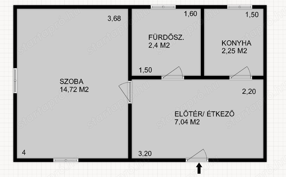 Budapesthez közel, Mogyoródon az  autópálya és a Hév közelében belterületen 35m2-es kertes ház eladó