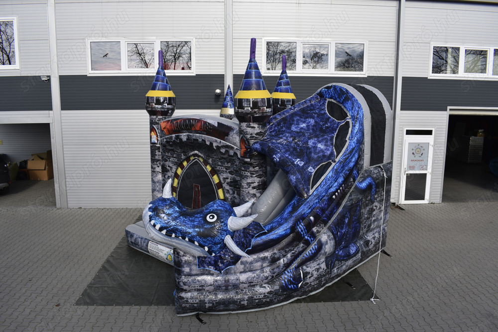 Kék Sárkány Csúszdás Ugráló