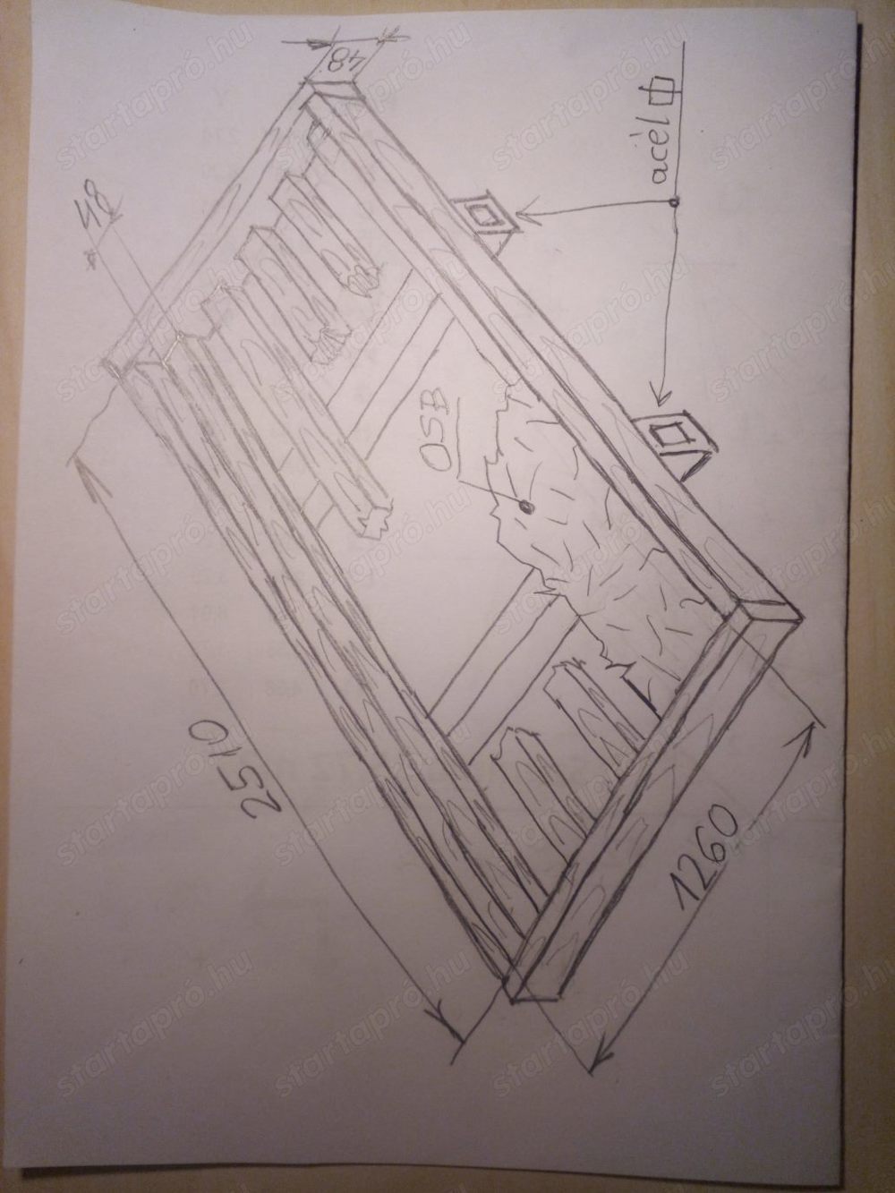 Hatalmas tetőcsomagtartó méret 1,25x2,5 méter