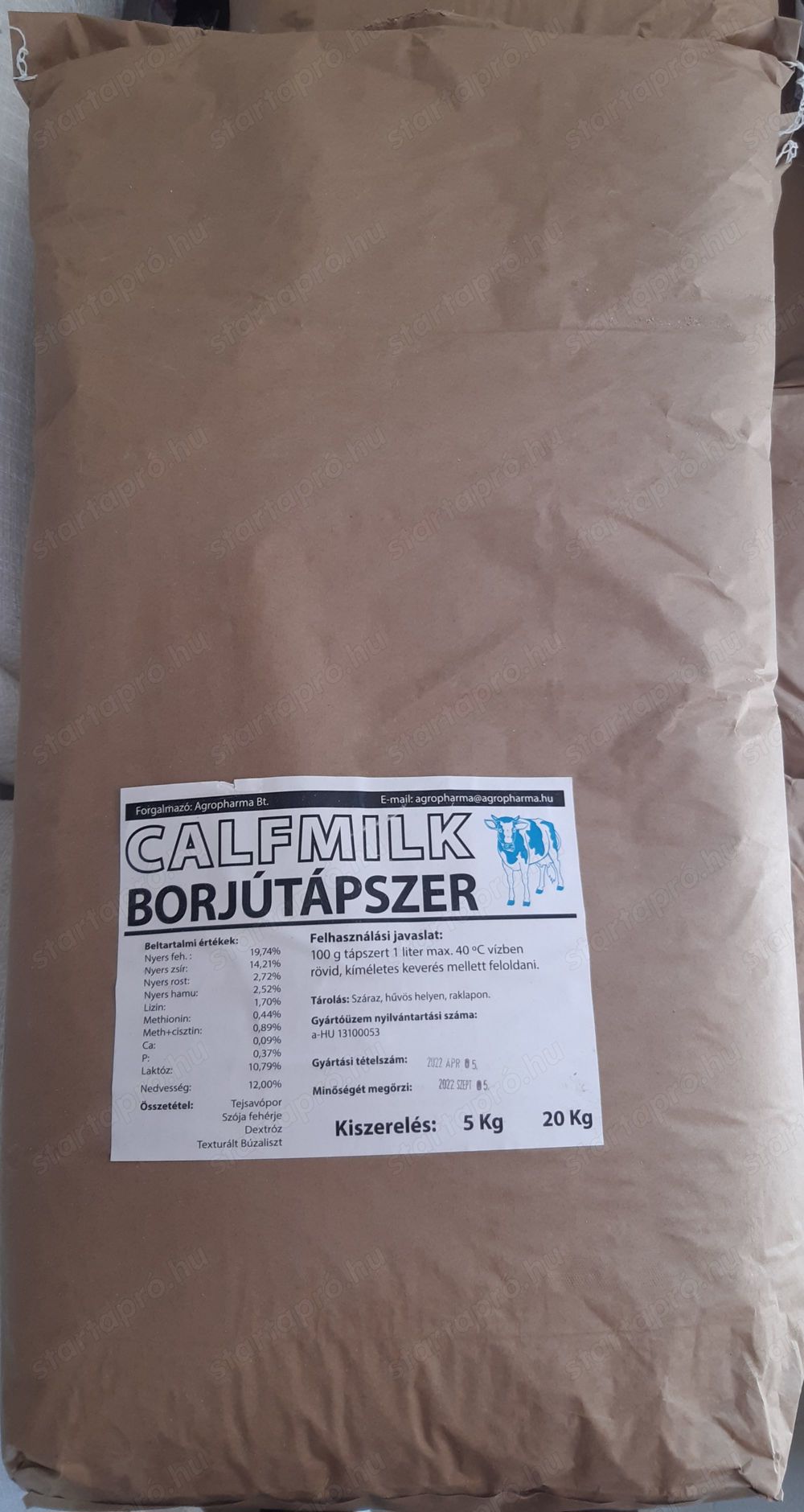 20 kg - Calfmilk borjú tejpótló tápszer ,  tejpor - kiszállítva bárhová