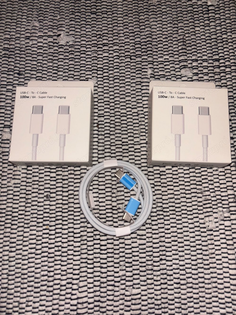 USB C textil szovetu tolto kabel 