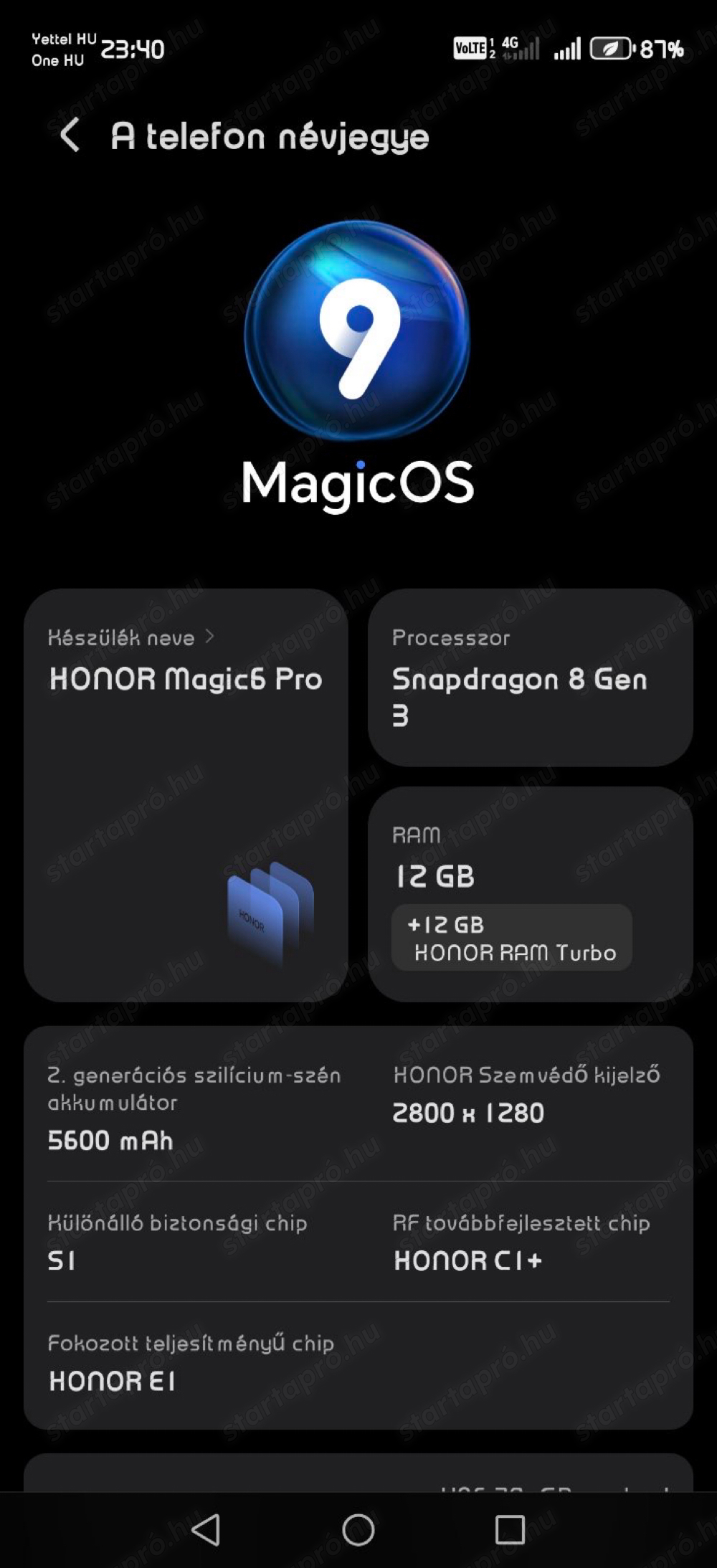 Honor Magic 6 pro eladó 