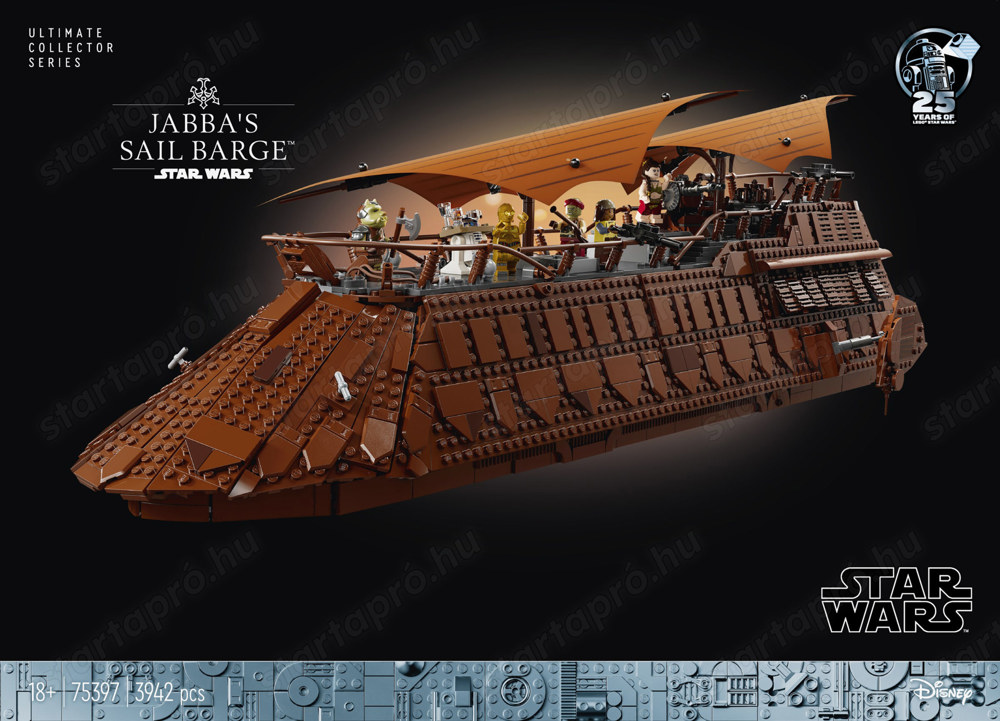 Lego komp. Star Wars 75397 Jabba vitorlás bárkája Sail Barge UCS 3942db Lepin ÚJ