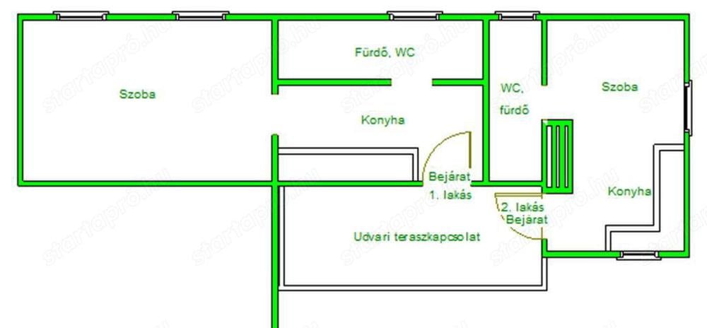 ELADÓ Budapesten egy alagsori, két kis lakássá alakított ingatlan!