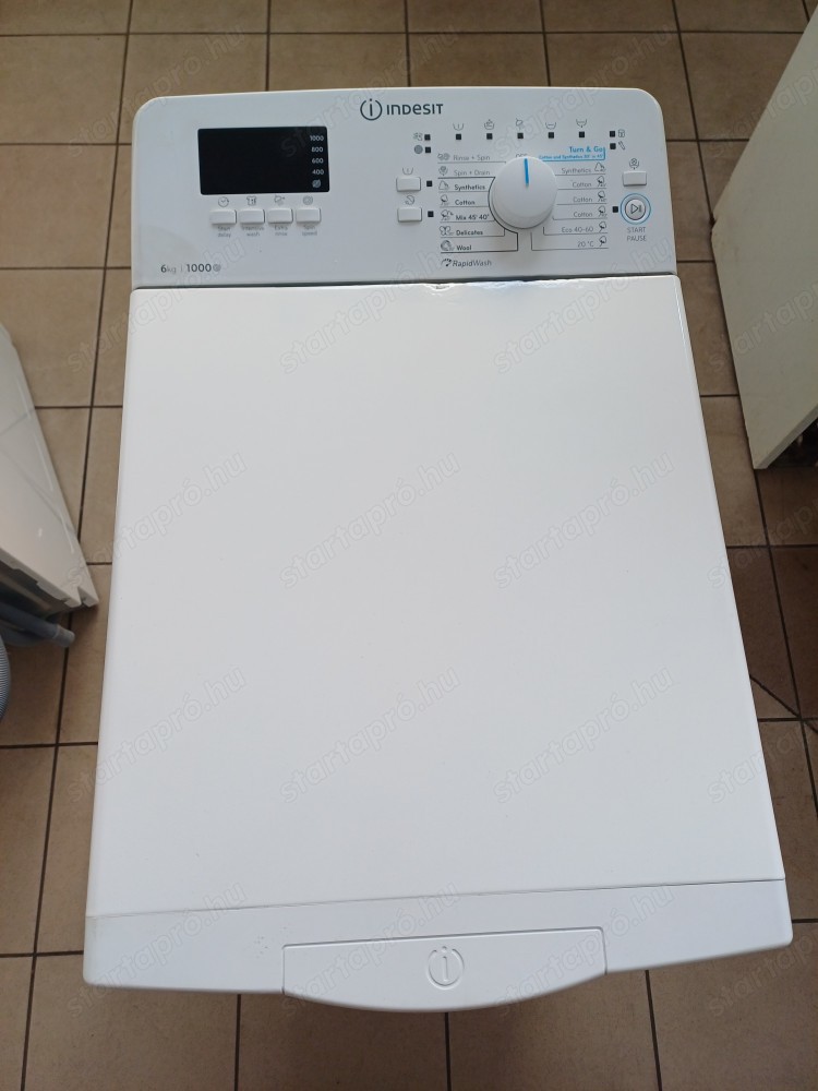 Felújított Indesit BTW S60400EU N Felültöltős mosógép [HFV725] 3-6 hónap garanciával