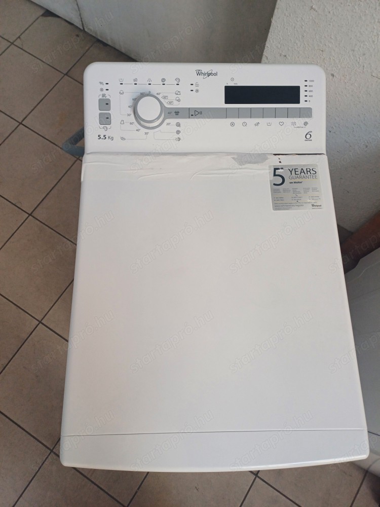 Használt Whirlpool TDLR 55110 Felültöltős Mosógép [H16674] 1-3 hónap garanciával