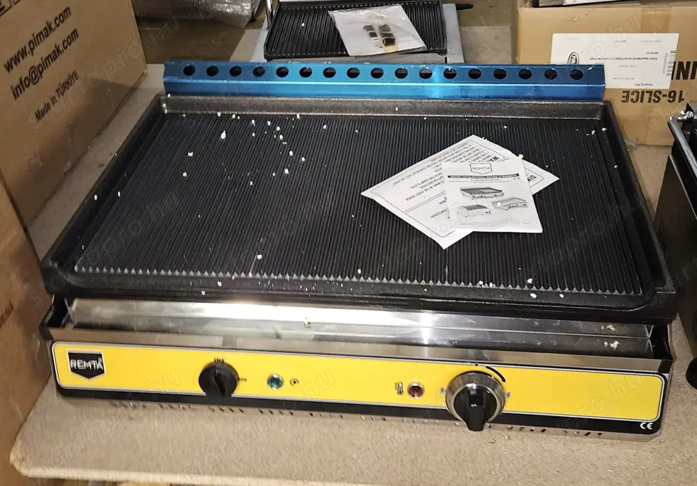 Inox elektromos ipari öntvénylapos 70cm-es REMTA szeletsűtő rostlap grillsütő