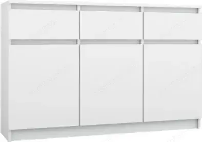 Washington 3S3F Komód Fehér 120 cm