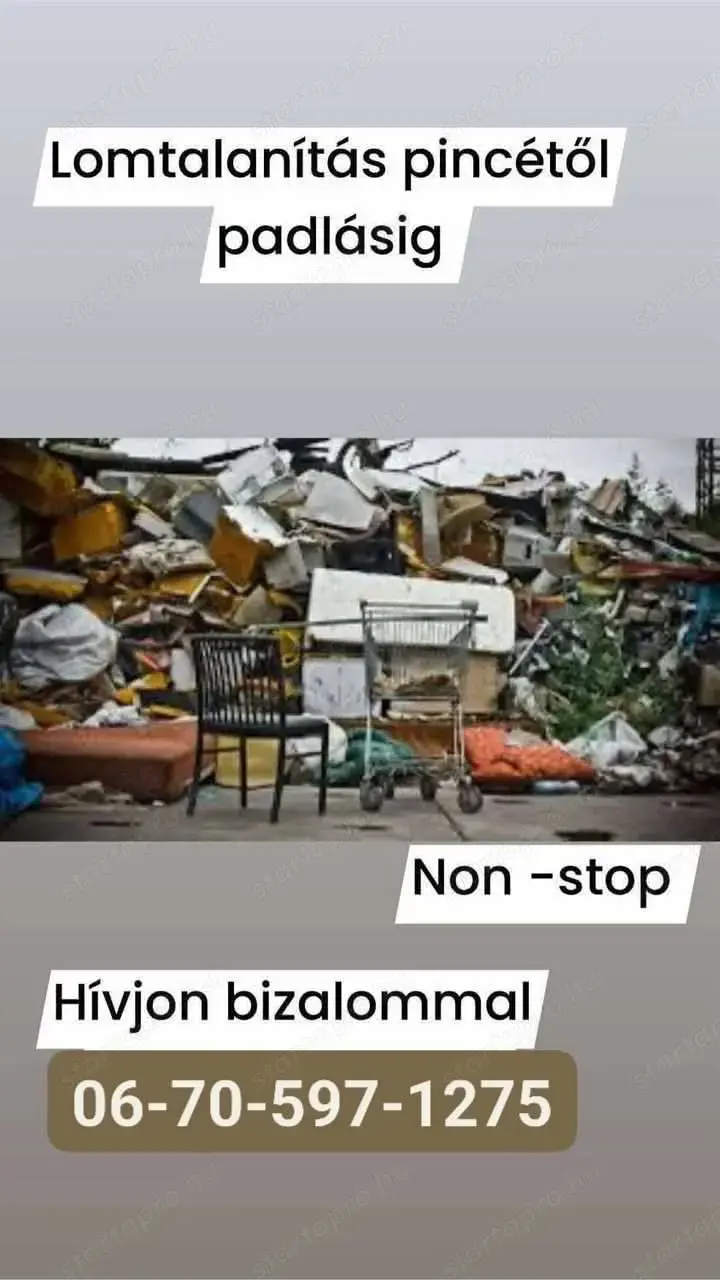 Lomtalanítás költöztetés ház kipakolás pincétől a padlásig 