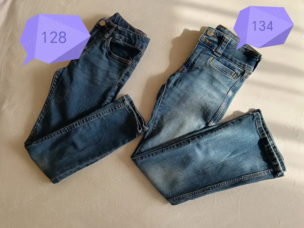 Új és újszerű gyerek, baba farmer, vászon nadrág - 62, 68, 74, 80, 104, 128,134-es 