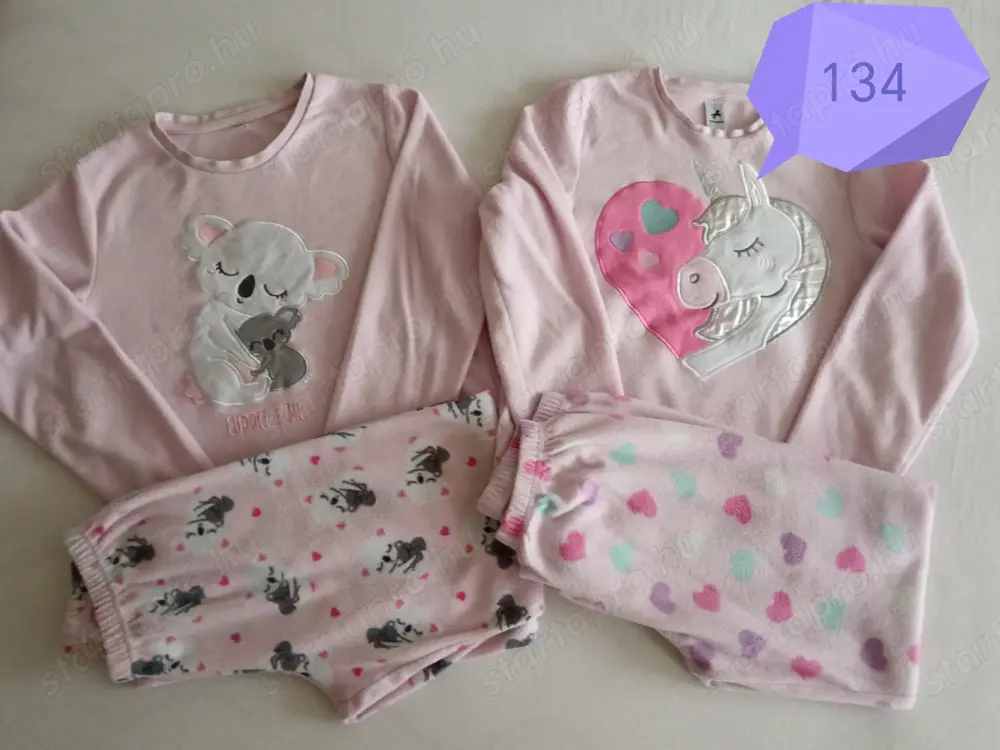 Gyerek lány nyári és téli pizsama 128, 134-es