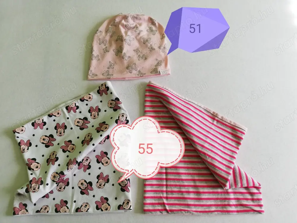 Gyerek lány tavaszi, nyári sapka, kalap csősál többféle