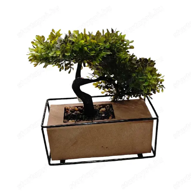 Mesterséges Bonsai kaspóval és fa alappal 21x11x28 cm Mesterséges Bonsai kaspóval és fa alappal 21x11x28 cm