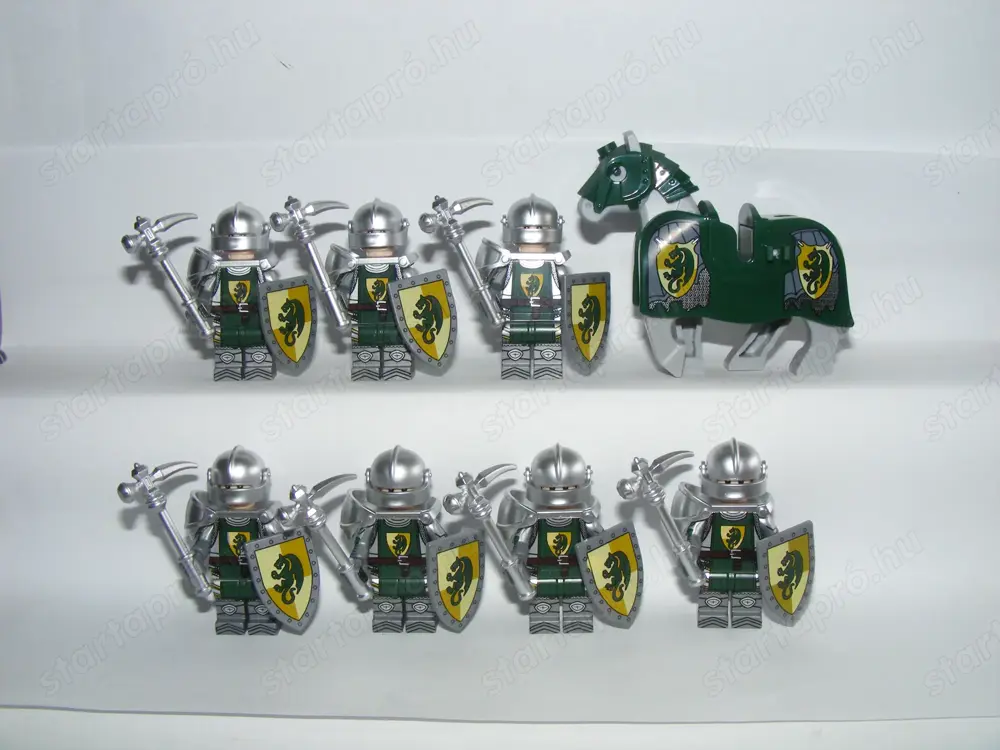 Lego Castle Lovag figurák Dragon Sárkányos Lovag katonák sereg 7db + ló ÚJ