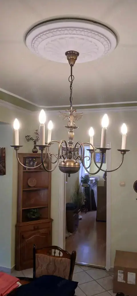 6 ágú, szép rézcsillár eladó