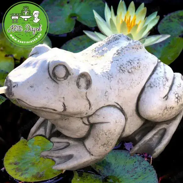 Béka vízköpő kerti szobor