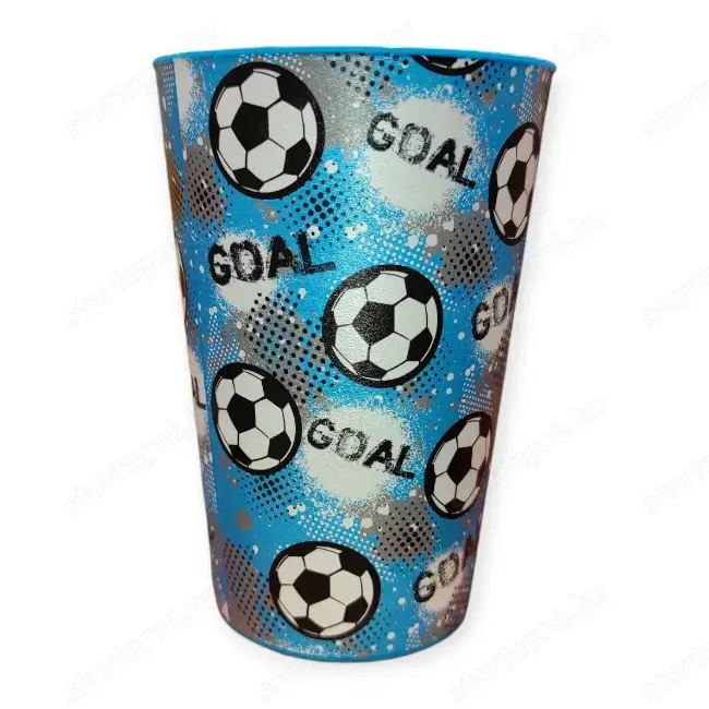 Kék műanyag focis pohár gyerekeknek 340 ml
