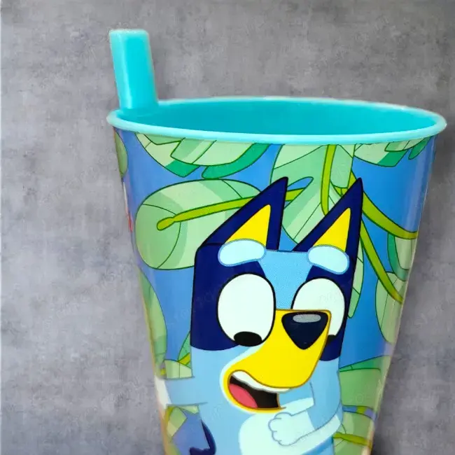 Bluey Blue szívószálas műanyag pohár gyerekeknek 260 ml