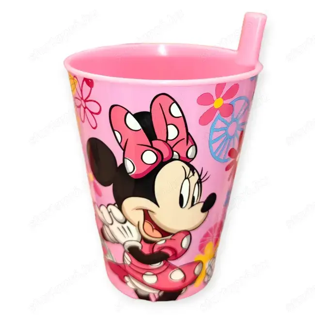 Minnie egér szívószálas pohár lányoknak 260 ml