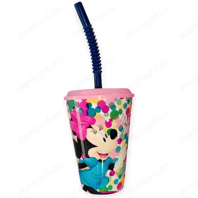 Minnie egér műanyag pohár szívószállal 430 ml