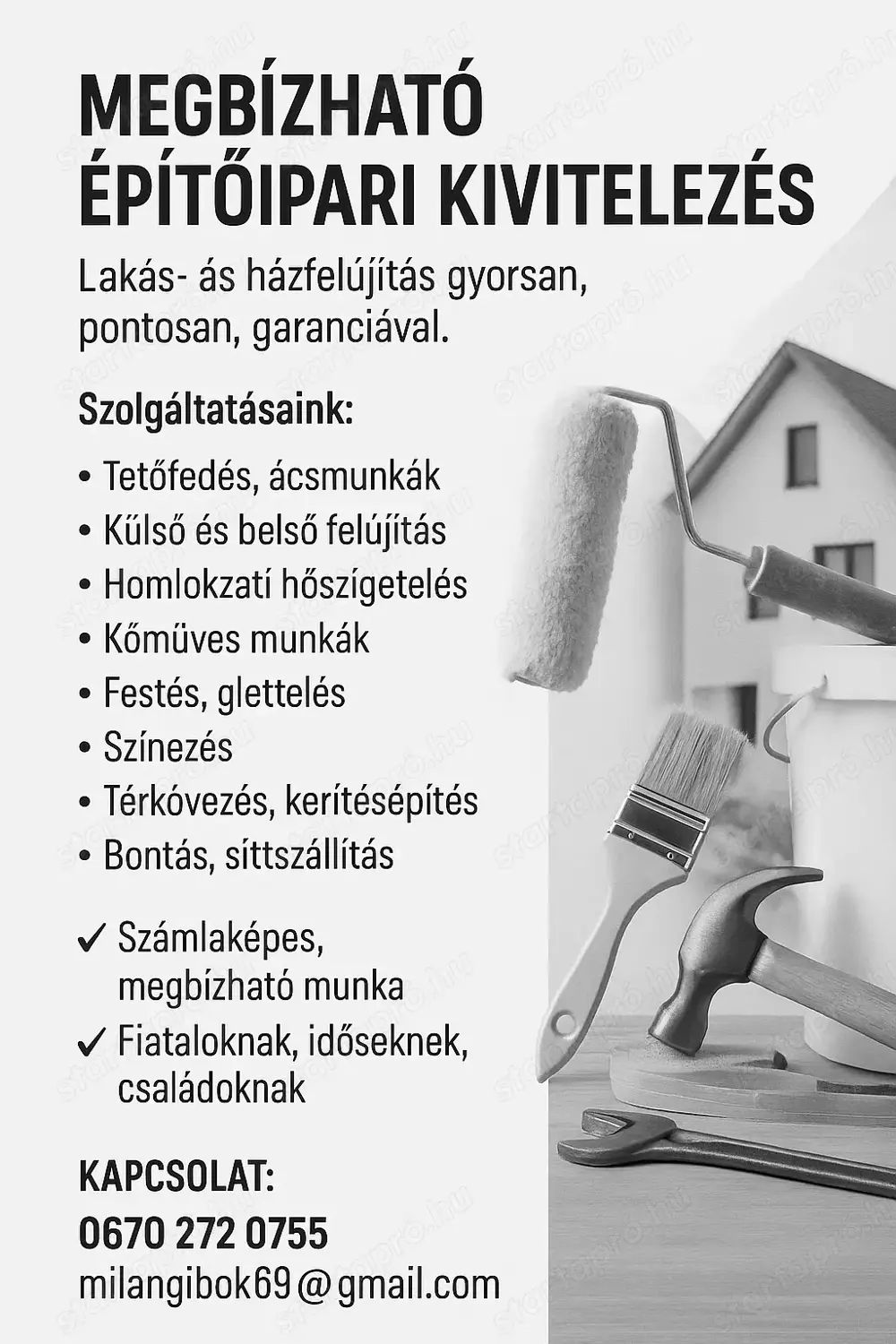 Lakásfelújítás és zöldterület-kezeléssel 