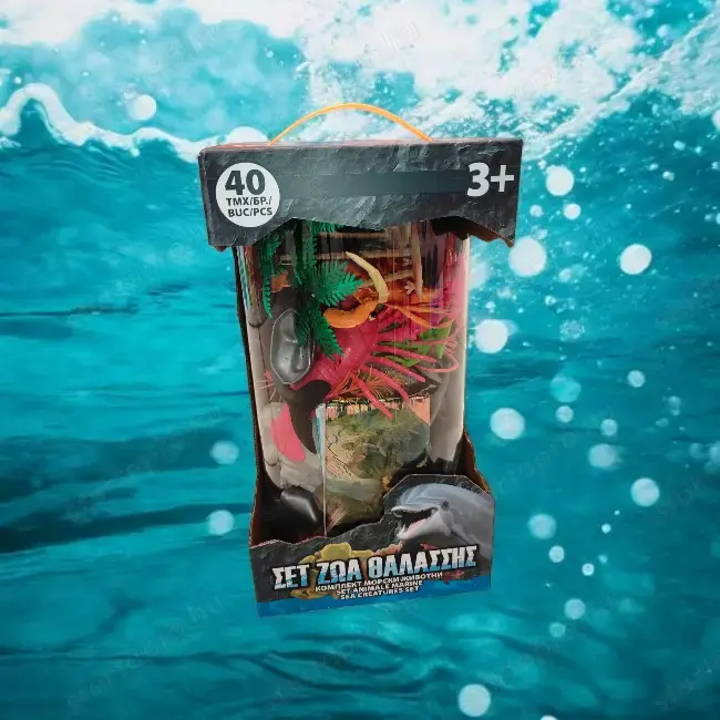 Tengeri állatos játékkészlet   műanyag figurák és növények, 3+ év
