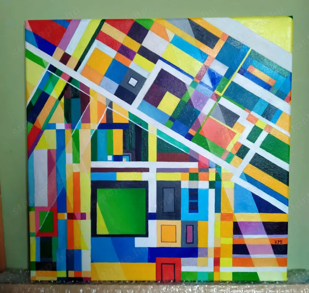 Akril absztrakt kép. Ősz kezdete