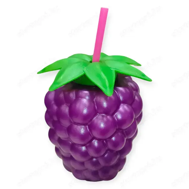 3D szeder pohár szívószállal 0,8L