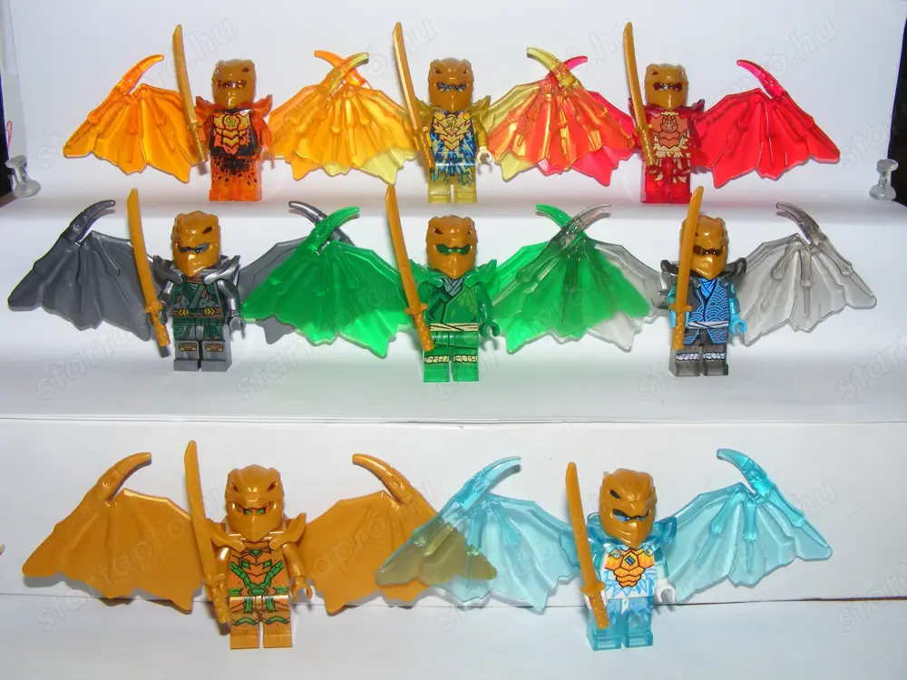 Lego Ninjago figurák Arany sárkány szárnyas repülő Ninja Lloyd figura 8db ÚJ