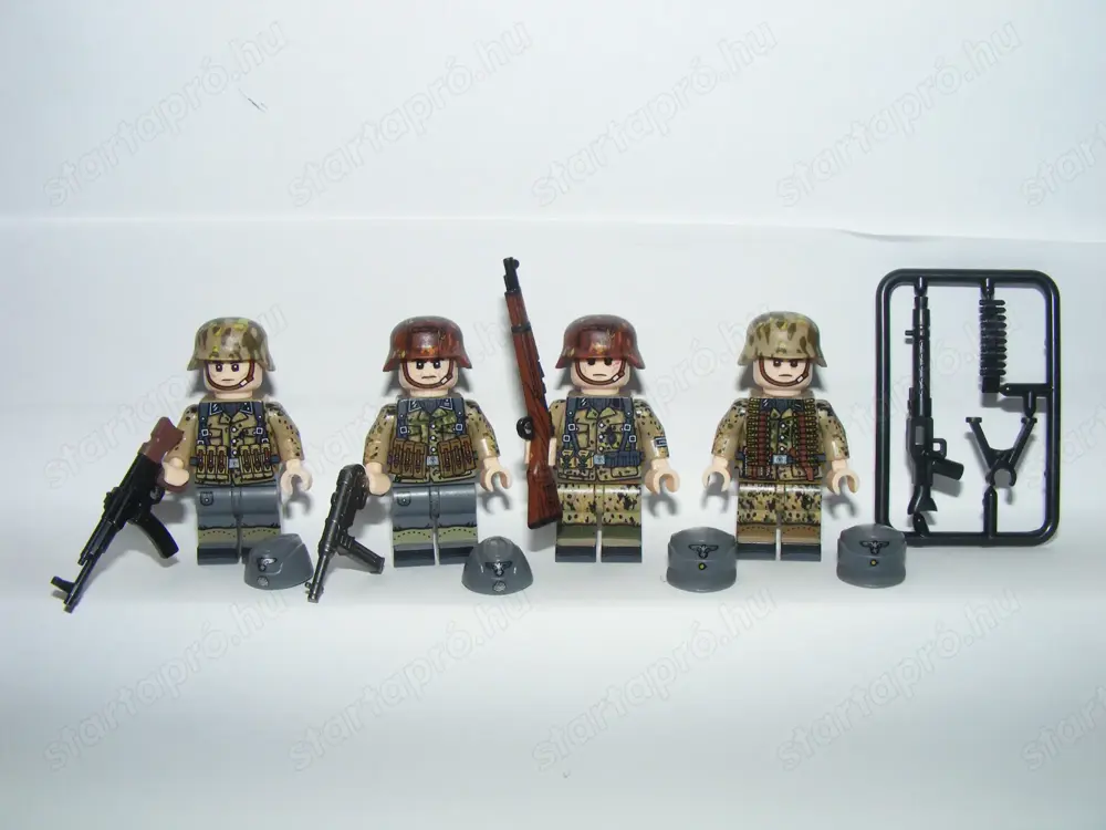 Lego 2. Világháborús Álcázott Német katonák 98K STG44 MP40 MG34 katona ÚJ