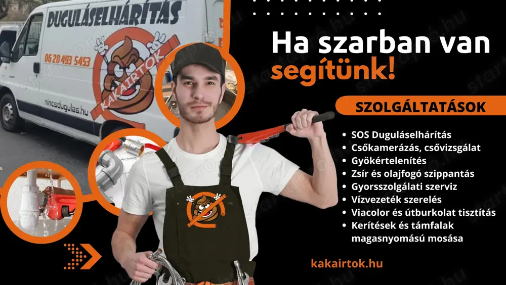 Duguláselhárítás profiktól!   0 24-ben, hétvégén és ünnepnapokon is!  
