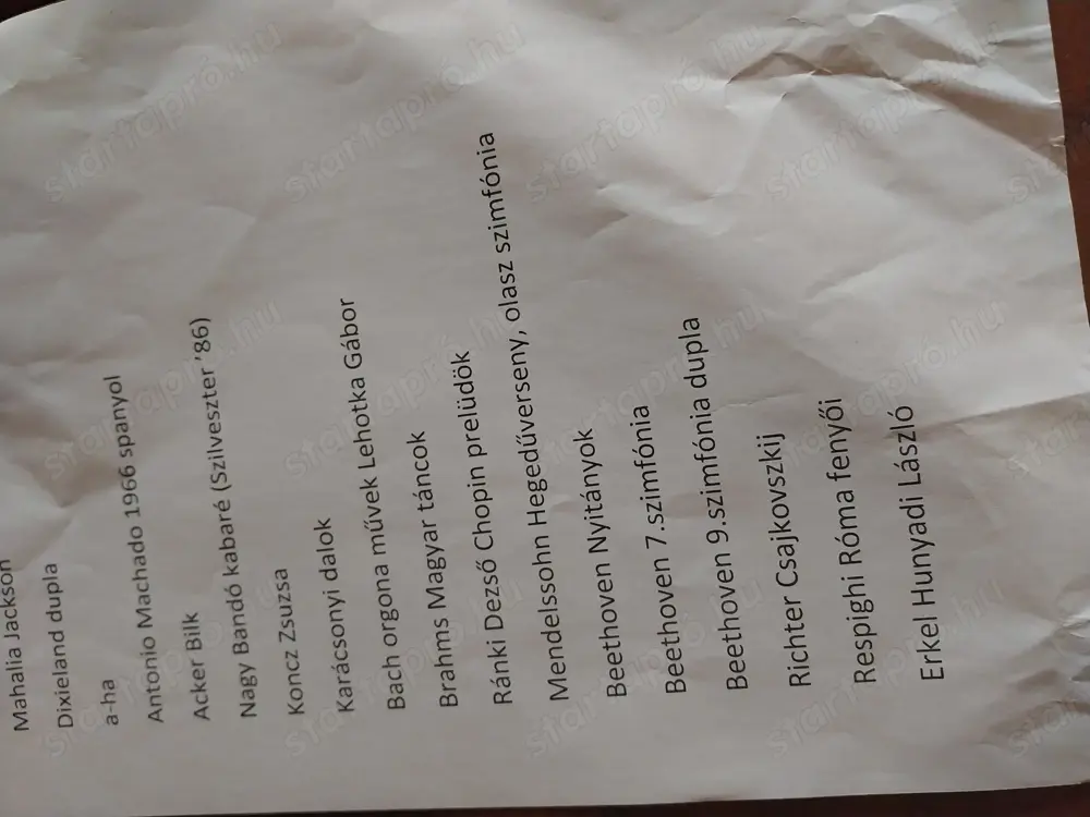 Bakelit nagylemezek klasszikus zene