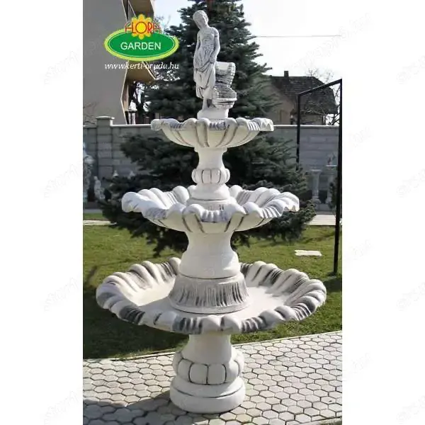 Lány csobogóval 3 szintes szökőkút