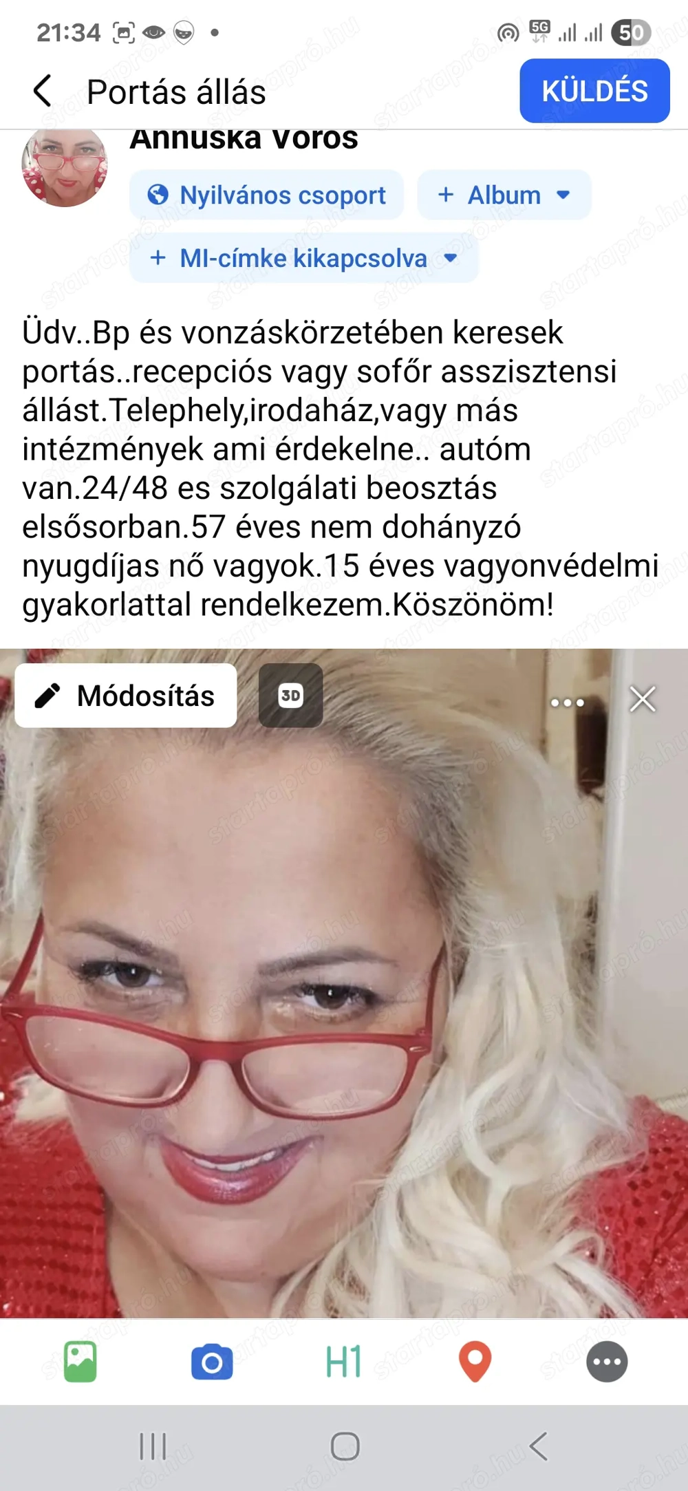 Recepciós asszisztens állást keresek!