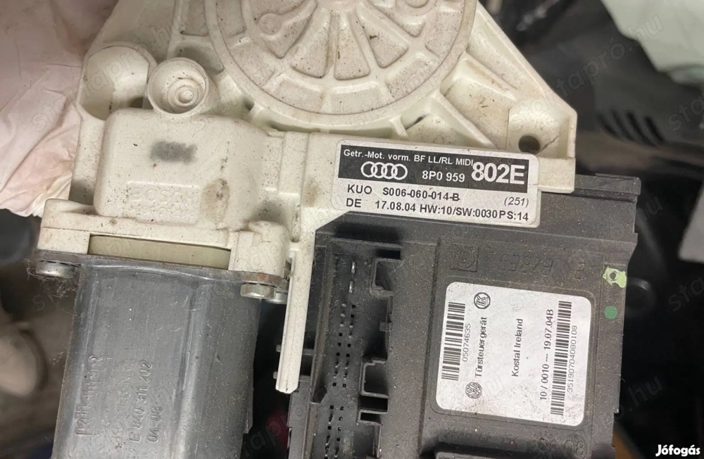 AUDI A3 8P 2003-2013 Bal hátsó ajtó ablakemelő motor s006 060 014 posta megoldható