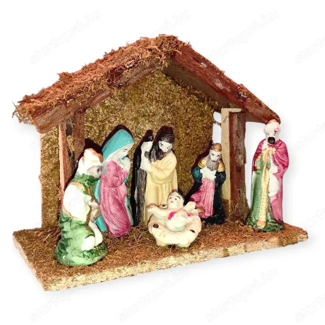 Karácsonyi betlehem 6 figurával   Meghitt ünnepi dekor