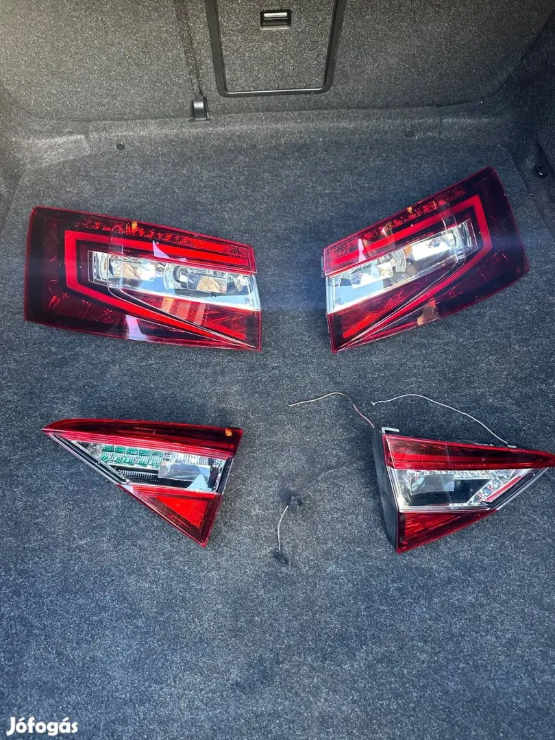 Skoda Superb III hátsó ledes lámpa szett külső belső vezetékkel együtt posta megoldható