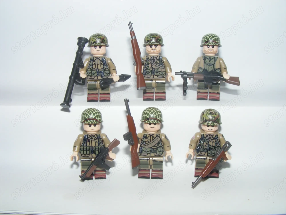 Lego 2. Világháborús Amerikai katonák 101-es ejtőernyős hadosztály katona figura ÚJ