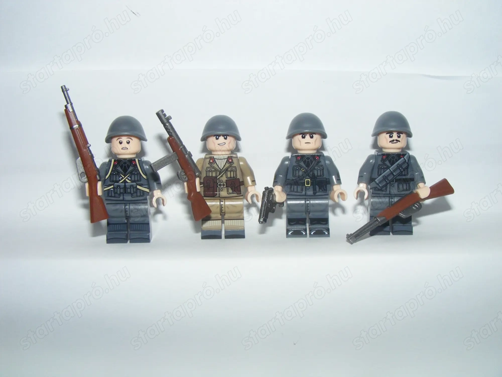 Lego 2. Világháborús Olasz katonák 4db katona figura ITA fegyver ÚJ