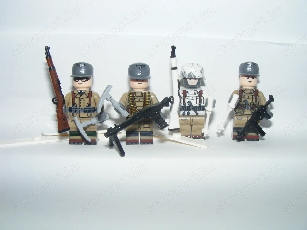 Lego 2. Világháborús Német katonák 4db katona Hegyivadász Havasi Alakulat ÚJ