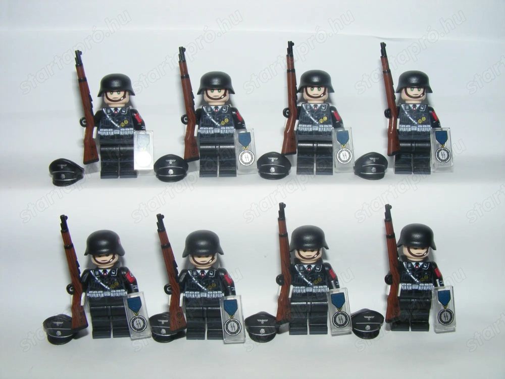 Lego 2. Világháborús katonák Schutzstaffel Waffen SS testőrség Díszőrség 8db ÚJ