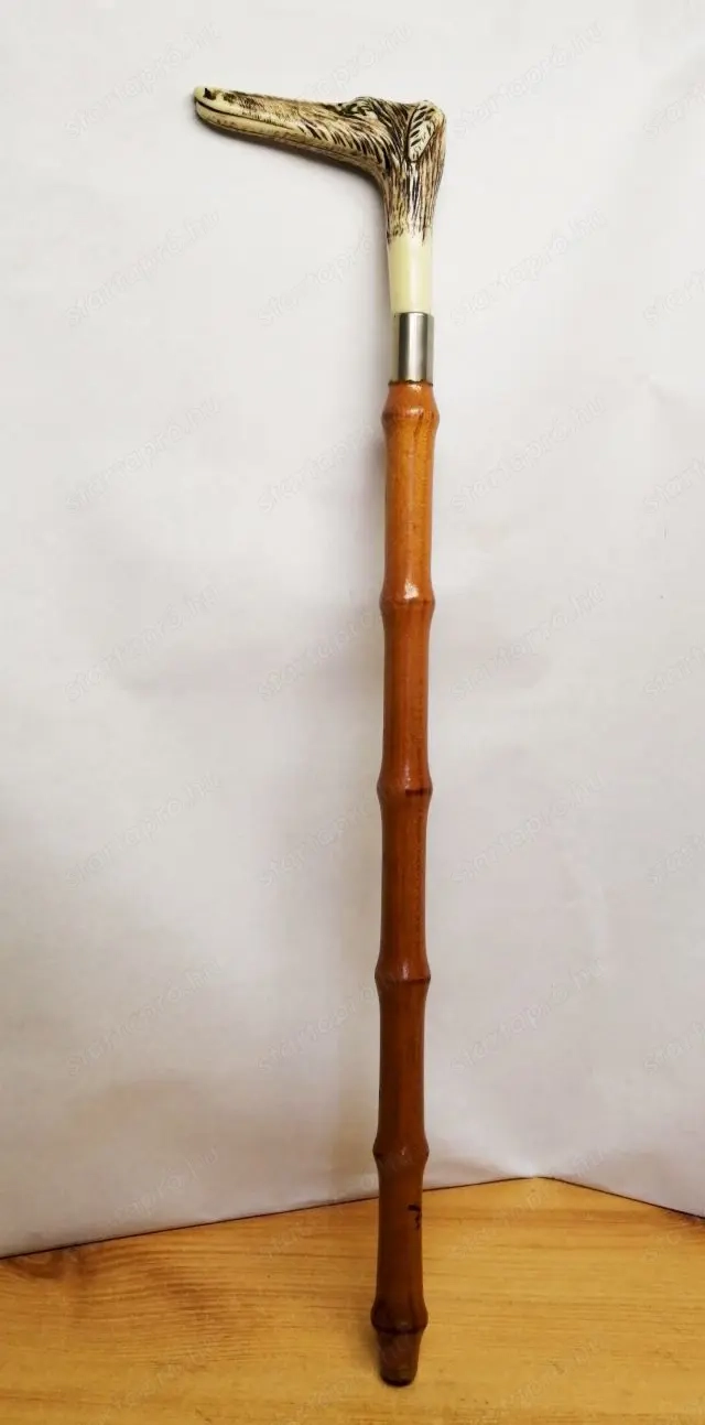 Agárfejes csont jellegű markolatos sétapálca, vagy mutatópálca