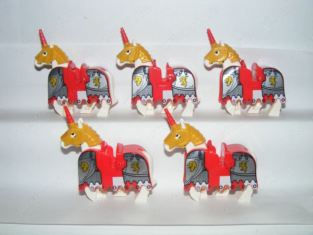Lego Castle figurák állatok Ló lovak állat Oroszlános páncélos harci ló 5db ÚJ