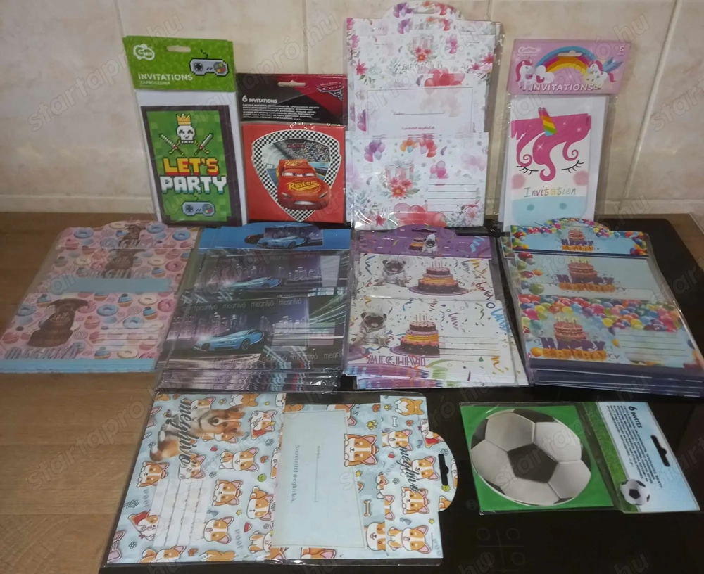 Üzletbezárás miatt 28 csomag Party meghívó eladó, ÚJ!