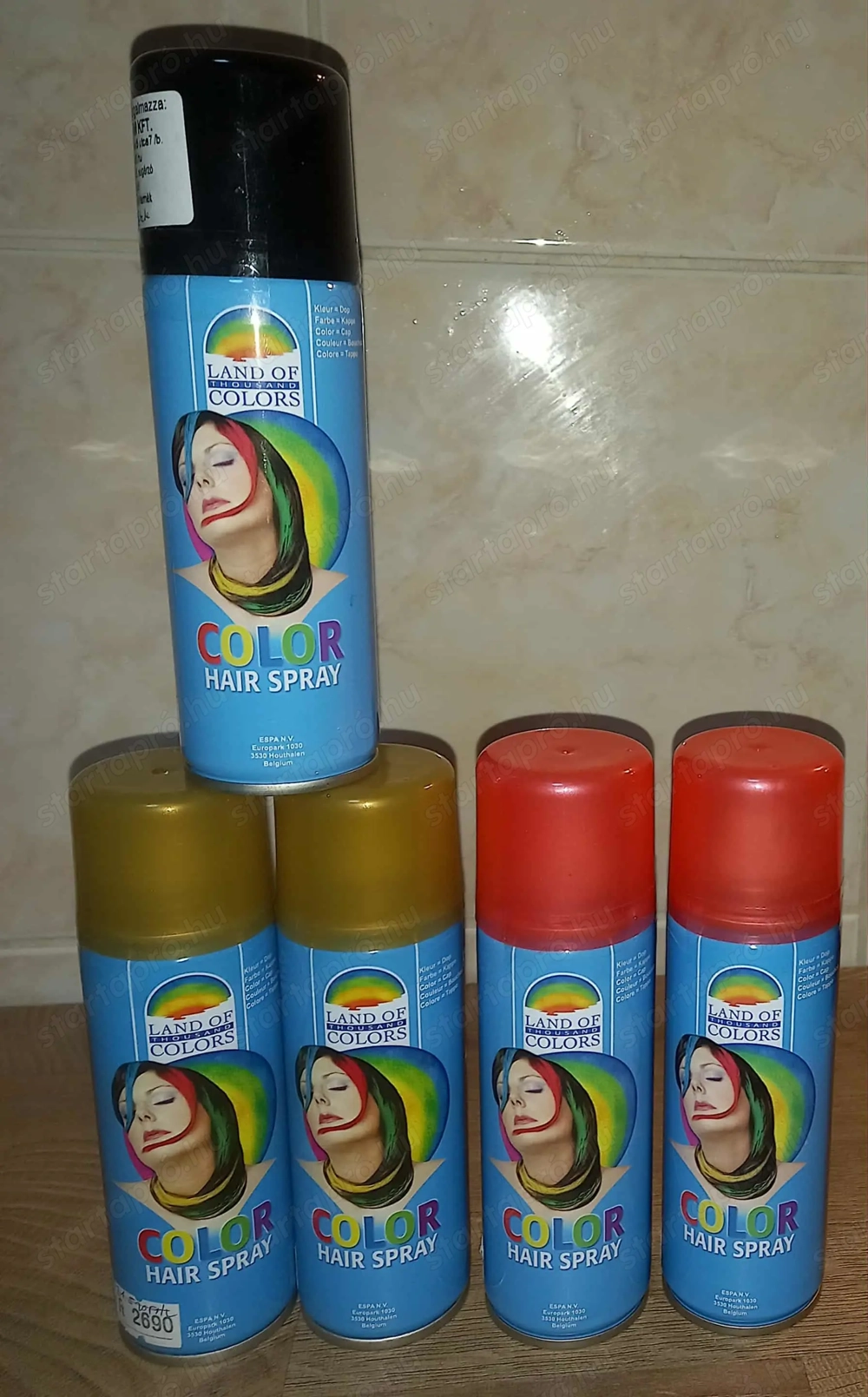 5 darab színes hajspray beszerzési ár alatt eladó (kimosható)