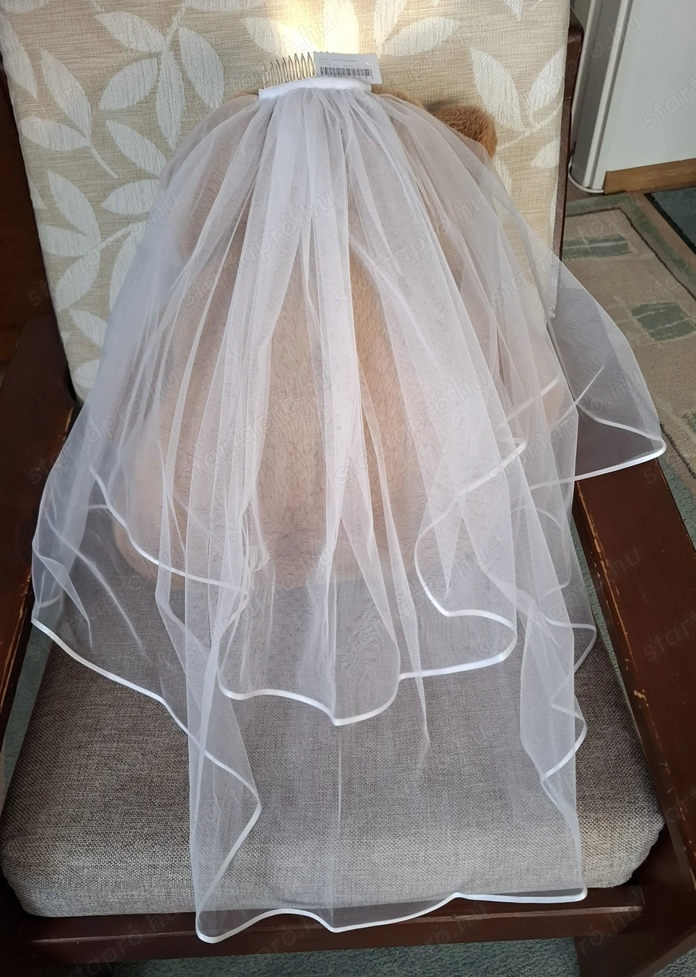 70 cm szatén szegélyes fátyol