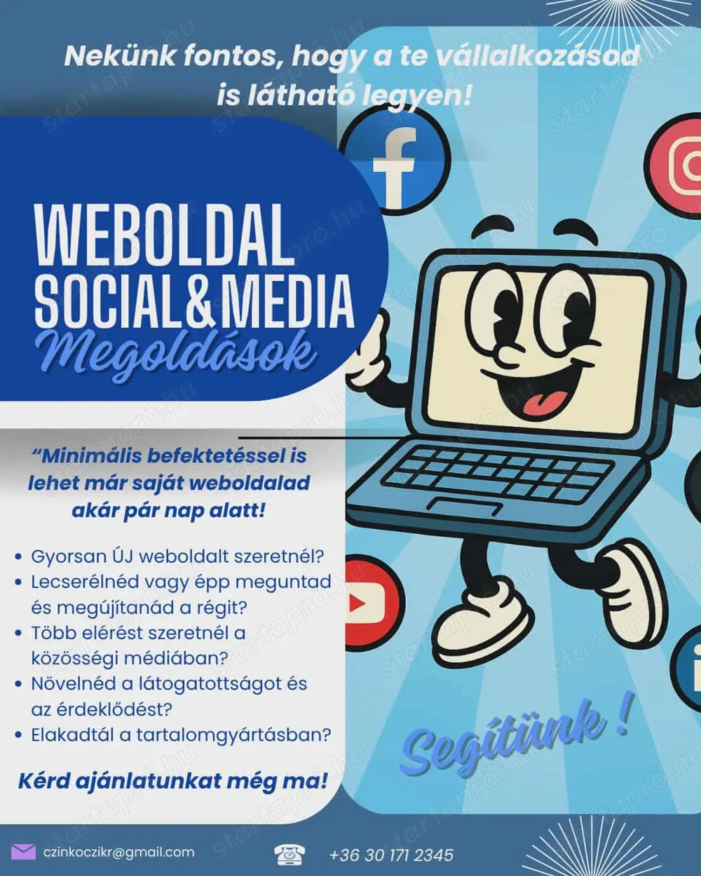 Weboldal készítés és Social Media megoldások.