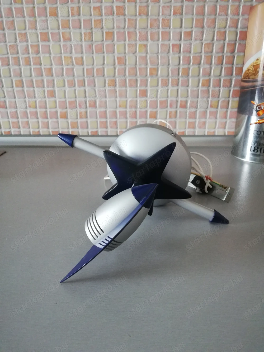 Újszerű Eglo ezüst fali spotlámpa kék csillaggal (égő nélkül)