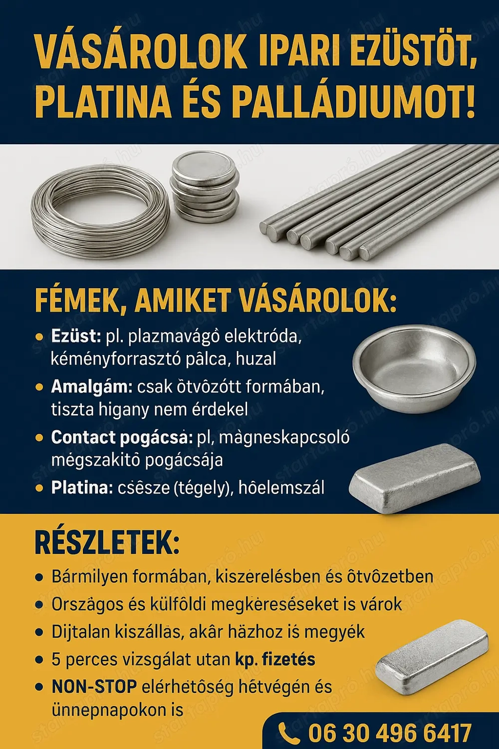 Ipari ezüst , Platina,Palladium felvásárlás Magas áron 06304966417