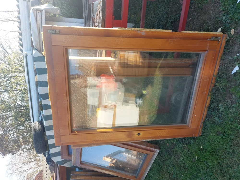 Fa bukó nyiló-ablak sz;88 m;126 cm 1 db hőszigetelt 2 réteg üveg kép szerinti állapot 32 ezer ft  cs